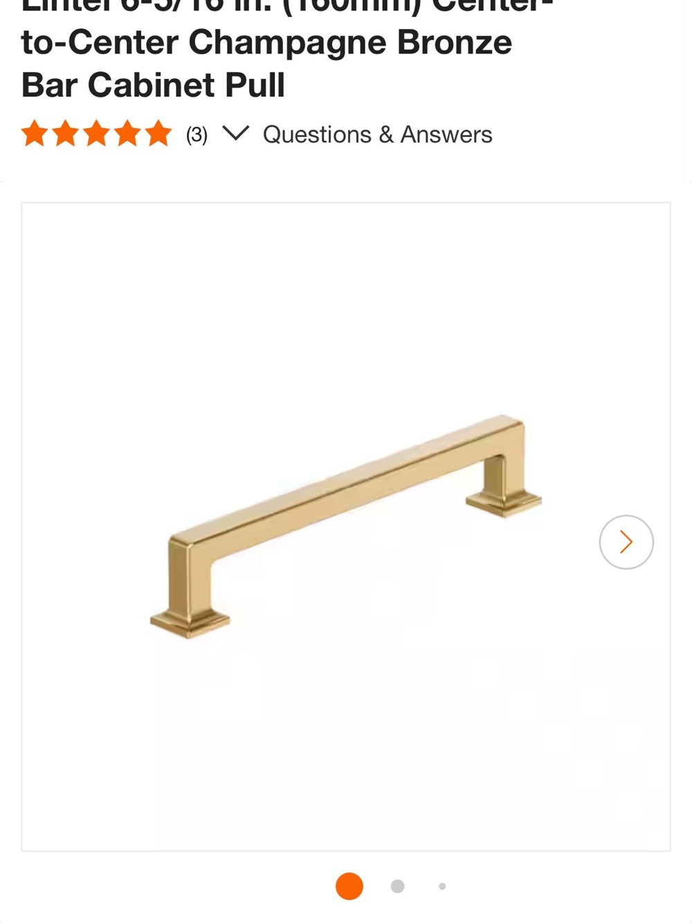 Amerock Champagne Bronze Lintel Cabinet Pulls - 6-5/16” (160mm)  - 24 pulls